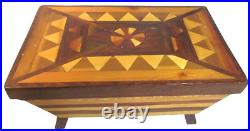 Art Deco Looking Stool Handmade Wooden Art Sculpture In A Stool10 1/2 Art Deco Looking Stool Handmade Wooden Art Sculpture In A Stool10 1/2