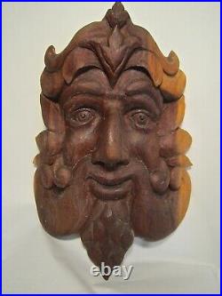 Art Hand Wood Carving Classical Style Face Greek Zeus OOAK Raikes Original Mesqu