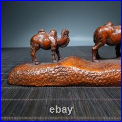 Art collection exquisite wood carvings animal Statue camel group sculpture decor Art collection exquisite wood carvings animal Statue camel group sculpture decor