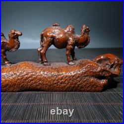 Art collection exquisite wood carvings animal Statue camel group sculpture decor Art collection exquisite wood carvings animal Statue camel group sculpture decor