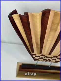 Artist Signed Multi Wood Carving Sculpture One Of A Kind Abstract Fan Art Piece
