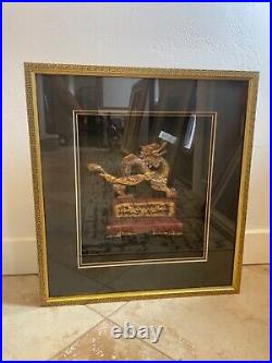 Asian Wood Carved Dragon Framed Franklin Picture item 9959