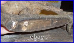 Awesome German Antique Folk Art Wood Carving Sculpture Horse Sled Bear Christmas