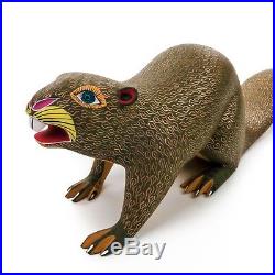 BEAVER Oaxacan Alebrije Wood Carving Mexican Art Animal Sculpture Painting