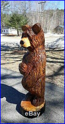 BIG 3' BROWN BEAR Chainsaw Wood Carving Bear Sculpture Log Home Rustic Art Decor