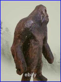 BIGFOOT & YETI TOTEM -My 12.75 tall hand carved, signed fig's