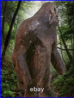 BIGFOOT & YETI TOTEM -My 12.75 tall hand carved, signed fig's
