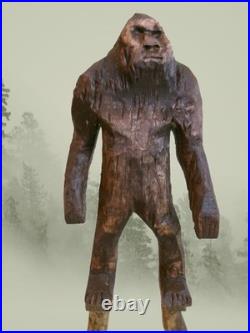 BIGFOOT & YETI TOTEM -My 12.75 tall hand carved, signed fig's