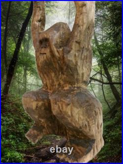 BIGFOOT & YETI TOTEM -My 12.75 tall hand carved, signed fig's