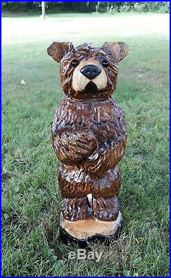 BROWN BEAR Chainsaw Wood Carving Bear Sculpture Log Home Rustic Art Decor