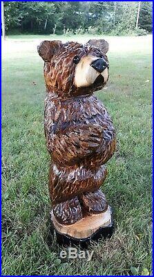 BROWN BEAR Chainsaw Wood Carving Bear Sculpture Log Home Rustic Art Decor