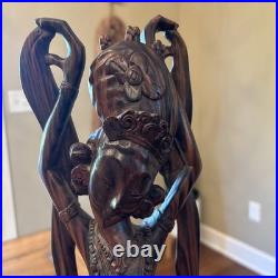 Bali Art Intricately Carved Hard Wood Dancer Indonesian Art Deco 18.25