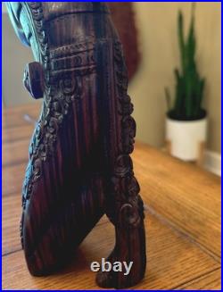 Bali Art Intricately Carved Hard Wood Dancer Indonesian Art Deco 18.25