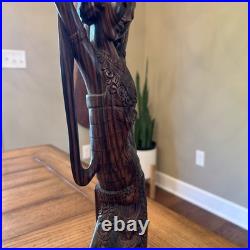 Bali Art Intricately Carved Hard Wood Dancer Indonesian Art Deco 18.25