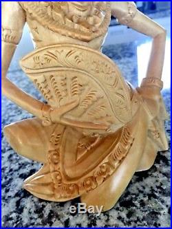 Bali Dancer Janger Sculpture Hand CarvedCrocodile Wood H 11 inch W 6 inch