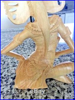 Bali Dancer Janger Sculpture Hand CarvedCrocodile Wood H 11 inch W 6 inch