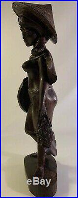 Bali Hand Carved Wood Sculpture Figure Statue Balinese Woman Exquisitely Erotic