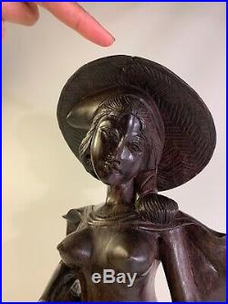Bali Hand Carved Wood Sculpture Figure Statue Balinese Woman Exquisitely Erotic