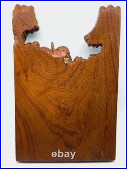 Balinese Artisan 3D Hand Carved Figural Wooden Plaque. 13x 9