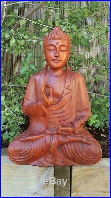 Balinese Buddha In Vitarka Mudra/teaching Statue Wood Feng Shui Hand Carved