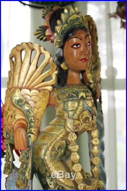 Balinese Dancer Statue Wood Carving Sculpture Handmade Bali table top Art 19