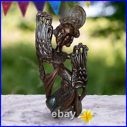 Balinese Legong Dancer Sculpture Hand Carved Sono Wood Carving Statue Bali Art
