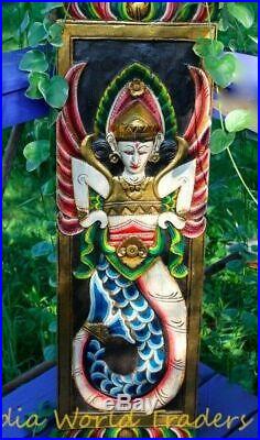 Balinese Mermaid Nyi Kidul Goddess Panel Wall sculpture Carved Wood Bali Art