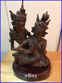 Balinese Rama Sinta Sita Sculpture Love Bali Art hand Carved Wood Statue