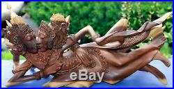 Balinese Rama Sinta Sita Sculpture Love Bali Art hand Carved Wood Statue 16