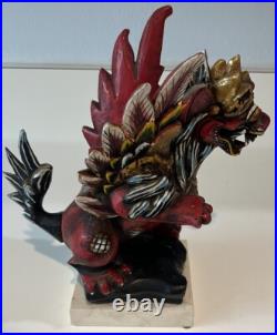 Balinese Singa Barong Winged Lion Temple statue wood carving sculpture Bali Art