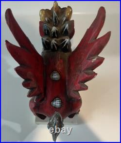 Balinese Singa Barong Winged Lion Temple statue wood carving sculpture Bali Art