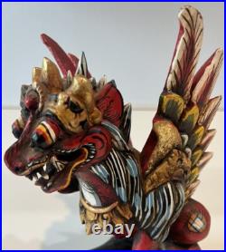Balinese Singa Barong Winged Lion Temple statue wood carving sculpture Bali Art