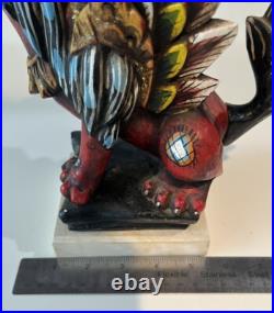 Balinese Singa Barong Winged Lion Temple statue wood carving sculpture Bali Art