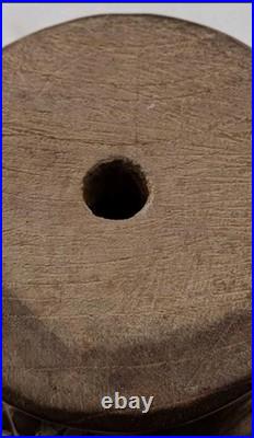 Balinese wood carving sculpture base for lamp and singed by artist