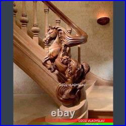 Baluster of stairs Wood Carved 3D for statue Gryphon Lion Horse artwork