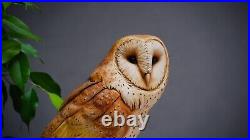 Barn Owl Wooden Gift Owls Wooden owl Wood Carving Wood Owl Wood sculpture owl