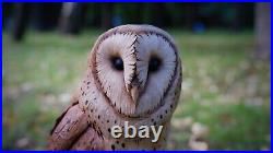 Barn Owl Wooden Gift Owls Wooden owl Wood Carving Wood Owl Wood sculpture owl