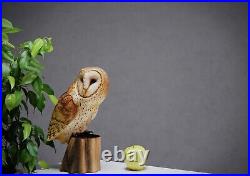 Barn Owl Wooden Gift Owls Wooden owl Wood Carving Wood Owl Wood sculpture owl