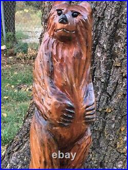 Bear Cub Totem Chainsaw Carving Sculpture Statue Art Decor Totem Pole Ozark Woo