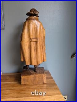 Beautiful And Large Sculpture D' Mens Early 20th Wood Carved Signed Sanct Beautiful And Large Sculpture D' Mens Early 20th Wood Carved Signed Sanct