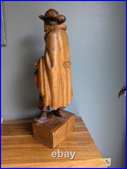 Beautiful And Large Sculpture D' Mens Early 20th Wood Carved Signed Sanct Beautiful And Large Sculpture D' Mens Early 20th Wood Carved Signed Sanct