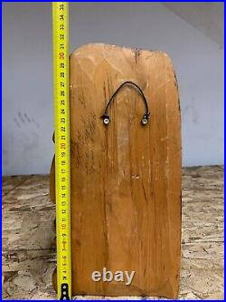 Beautiful Artist-Signed Native Wood Carving Indigenous Sculpture 31x16