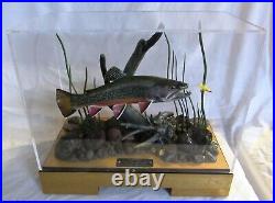 Beautiful Franz Dutzler Wood Carved Brook Trout Sculpture Not Danbury Mint