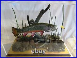 Beautiful Franz Dutzler Wood Carved Brook Trout Sculpture Not Danbury Mint