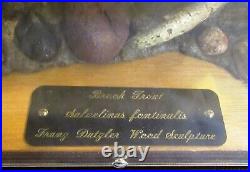 Beautiful Franz Dutzler Wood Carved Brook Trout Sculpture Not Danbury Mint