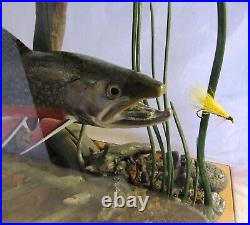 Beautiful Franz Dutzler Wood Carved Brook Trout Sculpture Not Danbury Mint