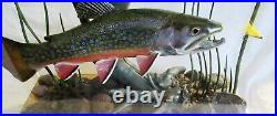 Beautiful Franz Dutzler Wood Carved Brook Trout Sculpture Not Danbury Mint