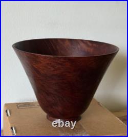 Beautiful Hawaii Jerry Kermode Signed Redwood Burl Bowl Exquisite