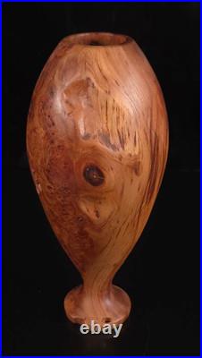 Beautiful Signed Turned Wood Vase ED FORETZ Cherry Burl! WOW