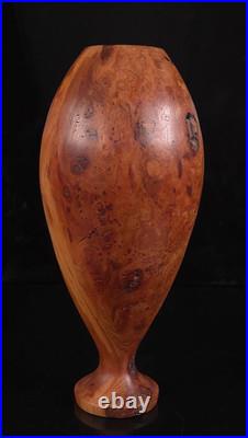 Beautiful Signed Turned Wood Vase ED FORETZ Cherry Burl! WOW